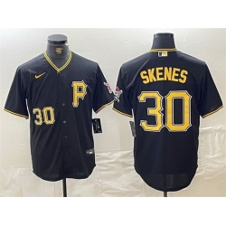 Men Pittsburgh Pirates 30 Paul Skenes Black Stitched Baseball Jersey