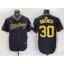 Men Pittsburgh Pirates 30 Paul Skenes Black Stitched Baseball Jersey