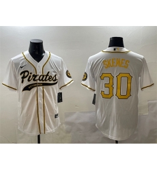 Men Pittsburgh Pirates 30 Paul Skenes White Cool Base Stitched Baseball Jersey