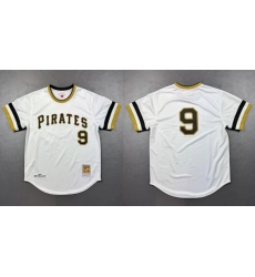 Men Pittsburgh Pirates 9 Bill Mazeroski 1971 White Cool Base Stitched Baseball Jersey