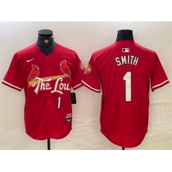Men St  Louis Cardinals 1 Ozzie Smith Red 2024 City Connect Limited Stitched Baseball Jersey