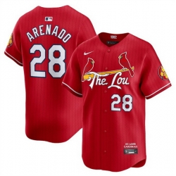 Men St  Louis Cardinals 28 Nolan Arenado Red 2024 City Connect Limited Stitched Baseball Jersey