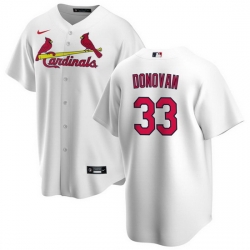 Men St  Louis Cardinals 33 Brendan Donovan White Cool Base Stitched Jersey