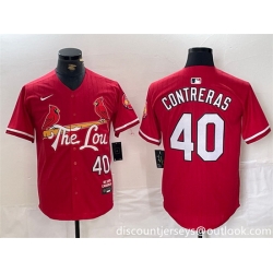 Men St  Louis Cardinals 40 Willson Contreras Red 2024 City Connect Stitched Baseball Jersey