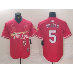 Men St  Louis Cardinals 5 Albert Pujols Red 2024 City Connect Stitched Baseball Jersey