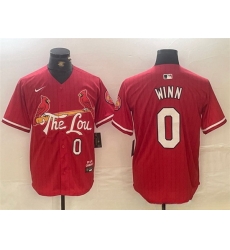 Men St Louis Cardinals  Masyn Winn #0 Red 2024 City Connect Limited Stitched Baseball Jersey