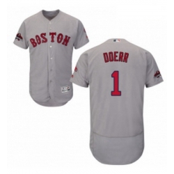 Mens Majestic Boston Red Sox 1 Bobby Doerr Grey Road Flex Base Authentic Collection 2018 World Series Jersey