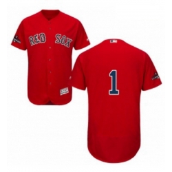 Mens Majestic Boston Red Sox 1 Bobby Doerr Red Alternate Flex Base Authentic Collection 2018 World Series Jersey