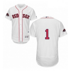 Mens Majestic Boston Red Sox 1 Bobby Doerr White Home Flex Base Authentic Collection 2018 World Series Jersey