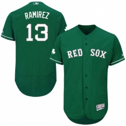 Mens Majestic Boston Red Sox 13 Hanley Ramirez Green Celtic Flexbase Authentic Collection MLB Jersey