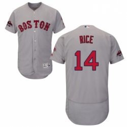 Mens Majestic Boston Red Sox 14 Jim Rice Grey Road Flex Base Authentic Collection 2018 World Series Jersey Series 