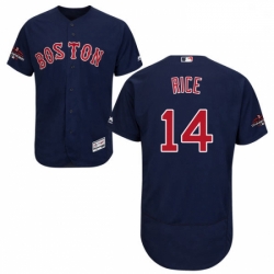 Mens Majestic Boston Red Sox 14 Jim Rice Navy Blue Alternate Flex Base Authentic Collection 2018 World Series Jersey