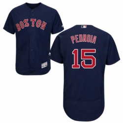 Mens Majestic Boston Red Sox 15 Dustin Pedroia Navy Blue Alternate Flex Base Authentic Collection MLB Jersey