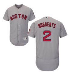 Mens Majestic Boston Red Sox 2 Xander Bogaerts Grey Road Flex Base Authentic Collection MLB Jersey