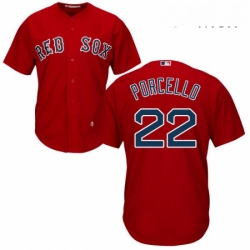 Mens Majestic Boston Red Sox 22 Rick Porcello Replica Red Alternate Home Cool Base MLB Jersey