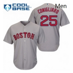 Mens Majestic Boston Red Sox 25 Tony Conigliaro Replica Grey Road Cool Base MLB Jersey 