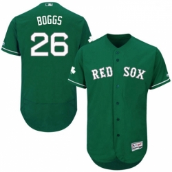 Mens Majestic Boston Red Sox 26 Wade Boggs Green Celtic Flexbase Authentic Collection MLB Jersey