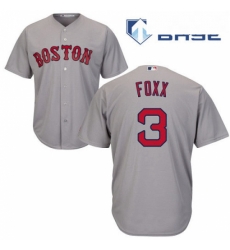 Mens Majestic Boston Red Sox 3 Jimmie Foxx Replica Grey Road Cool Base MLB Jersey