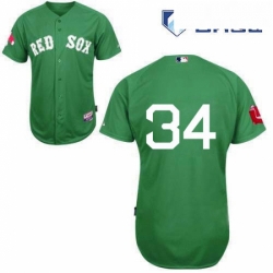 Mens Majestic Boston Red Sox 34 David Ortiz Replica Green Cool Base MLB Jersey