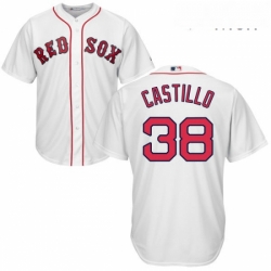 Mens Majestic Boston Red Sox 38 Rusney Castillo Replica White Home Cool Base MLB Jersey