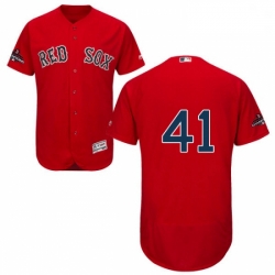 Mens Majestic Boston Red Sox 41 Chris Sale Red Alternate Flex Base Authentic Collection 2018 World Series Jersey