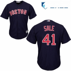 Mens Majestic Boston Red Sox 41 Chris Sale Replica Navy Blue Alternate Road Cool Base MLB Jersey