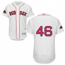 Mens Majestic Boston Red Sox 46 Craig Kimbrel White Home Flex Base Authentic Collection 2018 World Series Jersey