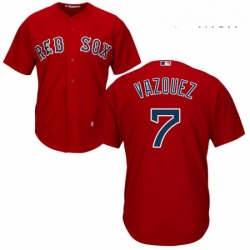 Mens Majestic Boston Red Sox 7 Christian Vazquez Replica Red Alternate Home Cool Base MLB Jersey