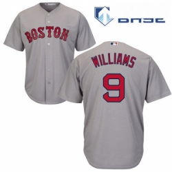 Mens Majestic Boston Red Sox 9 Ted Williams Replica Grey Road Cool Base MLB Jersey