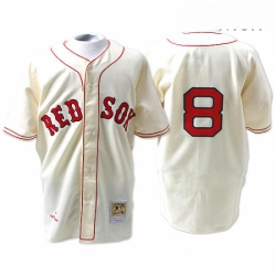 Mens Mitchell and Ness 1967 Boston Red Sox 8 Carl Yastrzemski Replica Cream Throwback MLB Jersey