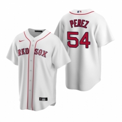 Mens Nike Boston Red Sox 54 Martin Perez White Home Stitched Baseball Jersey