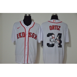 Red Sox 34 David Ortiz White 2020 Nike Cool Base Fashion Jersey