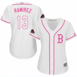 Womens Majestic Boston Red Sox 13 Hanley Ramirez Authentic White Fashion 2018 World Series Champions MLB Jersey