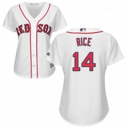 Womens Majestic Boston Red Sox 14 Jim Rice Replica White Home MLB Jersey