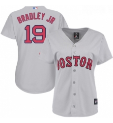 Womens Majestic Boston Red Sox 19 Jackie Bradley Jr Replica Grey Road MLB Jersey 