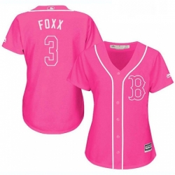 Womens Majestic Boston Red Sox 3 Jimmie Foxx Replica Pink Fashion MLB Jersey