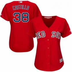 Womens Majestic Boston Red Sox 38 Rusney Castillo Replica Red Alternate Home MLB Jersey