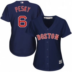 Womens Majestic Boston Red Sox 6 Johnny Pesky Authentic Navy Blue Alternate Road MLB Jersey