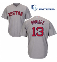 Youth Majestic Boston Red Sox 13 Hanley Ramirez Authentic Grey Road Cool Base MLB Jersey