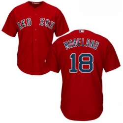 Youth Majestic Boston Red Sox 18 Mitch Moreland Authentic Red Alternate Home Cool Base MLB Jersey