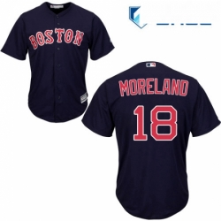 Youth Majestic Boston Red Sox 18 Mitch Moreland Replica Navy Blue Alternate Road Cool Base MLB Jersey