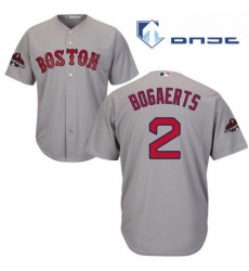 Youth Majestic Boston Red Sox 2 Xander Bogaerts Authentic Grey Road Cool Base 2018 World Series Champions MLB Jersey