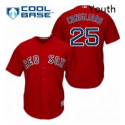 Youth Majestic Boston Red Sox 25 Tony Conigliaro Replica Red Alternate Home Cool Base MLB Jersey 