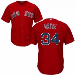 Youth Majestic Boston Red Sox 34 David Ortiz Authentic Red Alternate Home Cool Base MLB Jersey