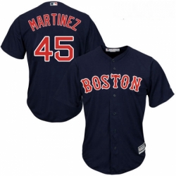 Youth Majestic Boston Red Sox 45 Pedro Martinez Replica Navy Blue Alternate Road Cool Base MLB Jersey