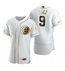 Chicago Cubs 9 Javier Baez White Nike Mens Authentic Golden Edition MLB Jersey