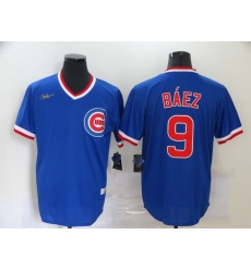 Cubs 9 Javier Baez Royal Nike Cool Base Throwback Jersey