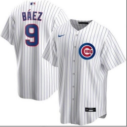 Cubs 9 Javier Baez White 2020 Nike Cool Base Jersey