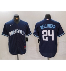 Men Chicago Cubs 24 Cody Bellinger Navy City Connect Cool Base Stitched Baseball Jersey