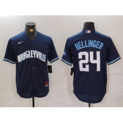 Men Chicago Cubs 24 Cody Bellinger Navy City Connect Cool Base Stitched Baseball Jersey